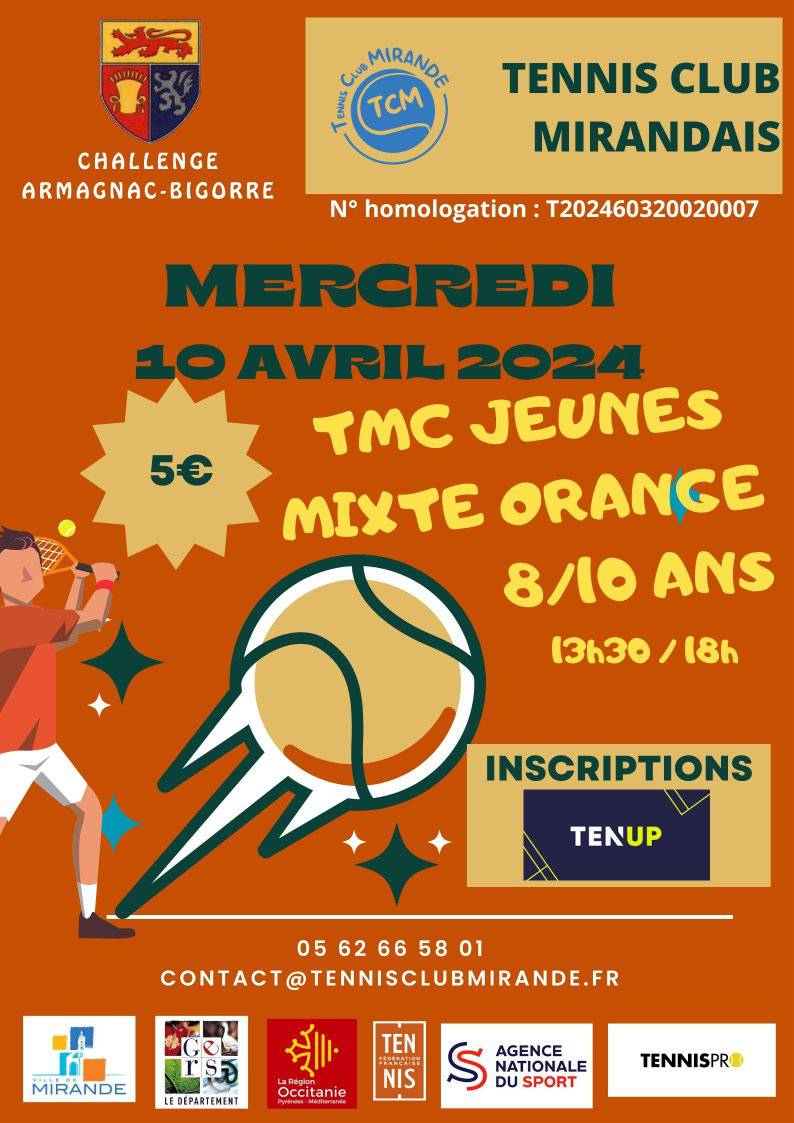TMC Jeunes Mixte Orange 8-10 ans